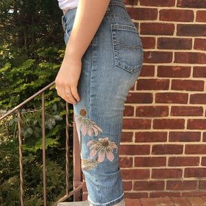 Beaded crop jeans petite